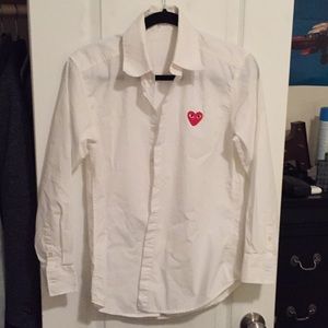 Comme des Garcon PLAY large white button down